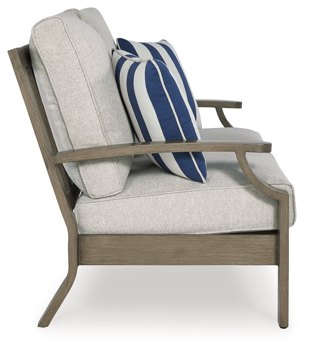 Rainier Ranch Brown/Beige Outdoor Loveseat with Cushion