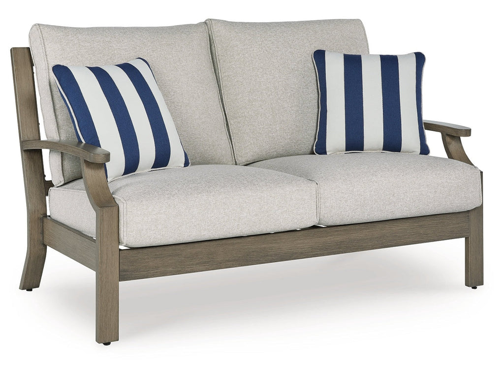 Rainier Ranch Brown/Beige Outdoor Loveseat with Cushion