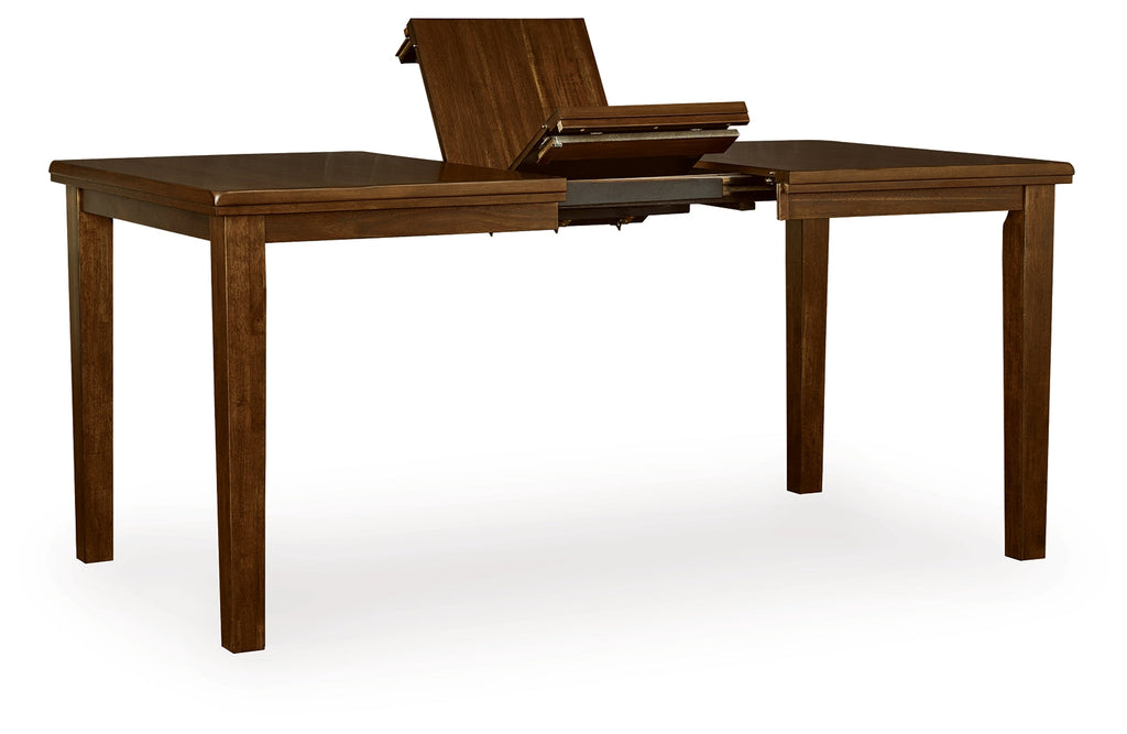 Ralene Medium Brown Counter Height Dining Table and 4 Barstools
