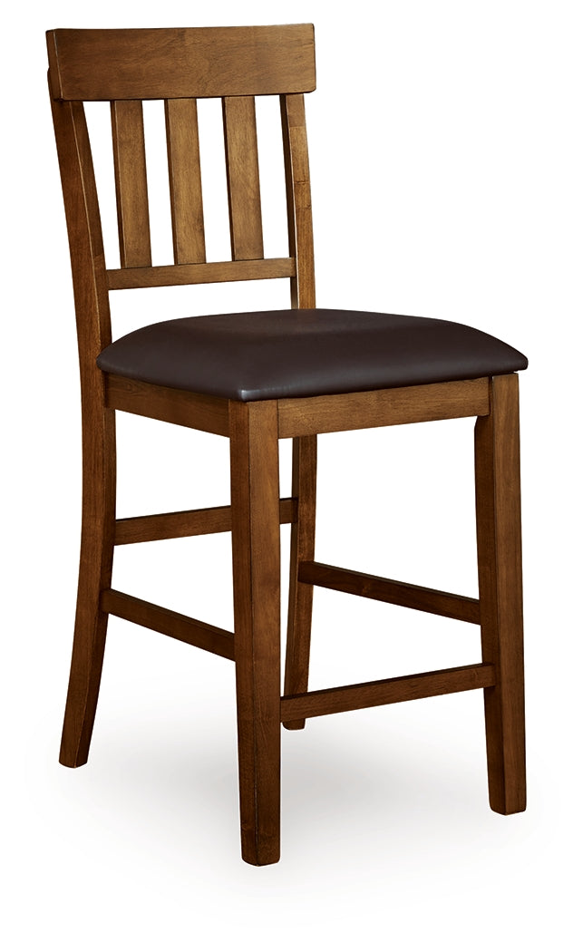 Ralene Medium Brown Counter Height Dining Table, 4 Barstools and Bench