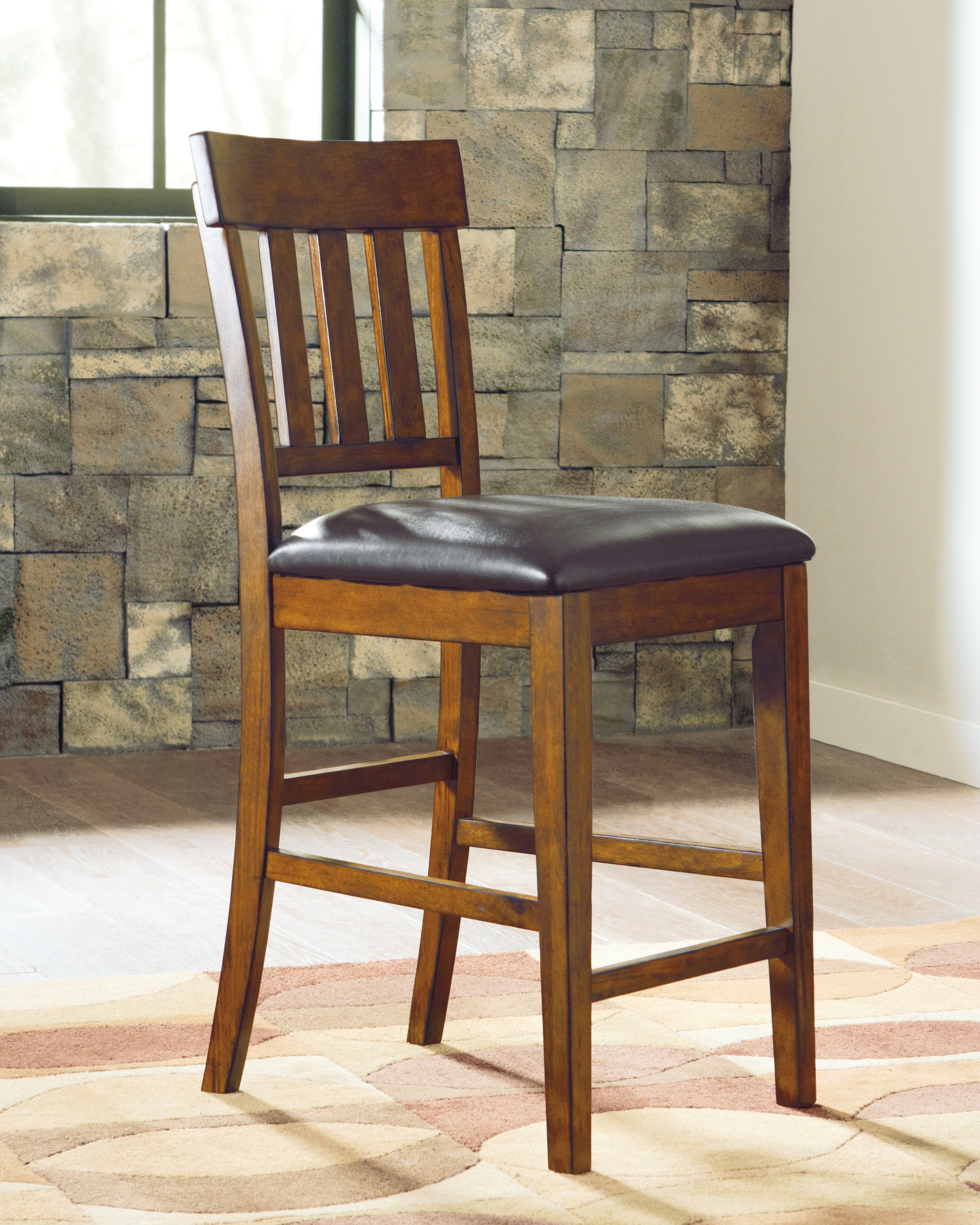 Ralene Medium Brown Counter Height Dining Table, 4 Barstools and Bench