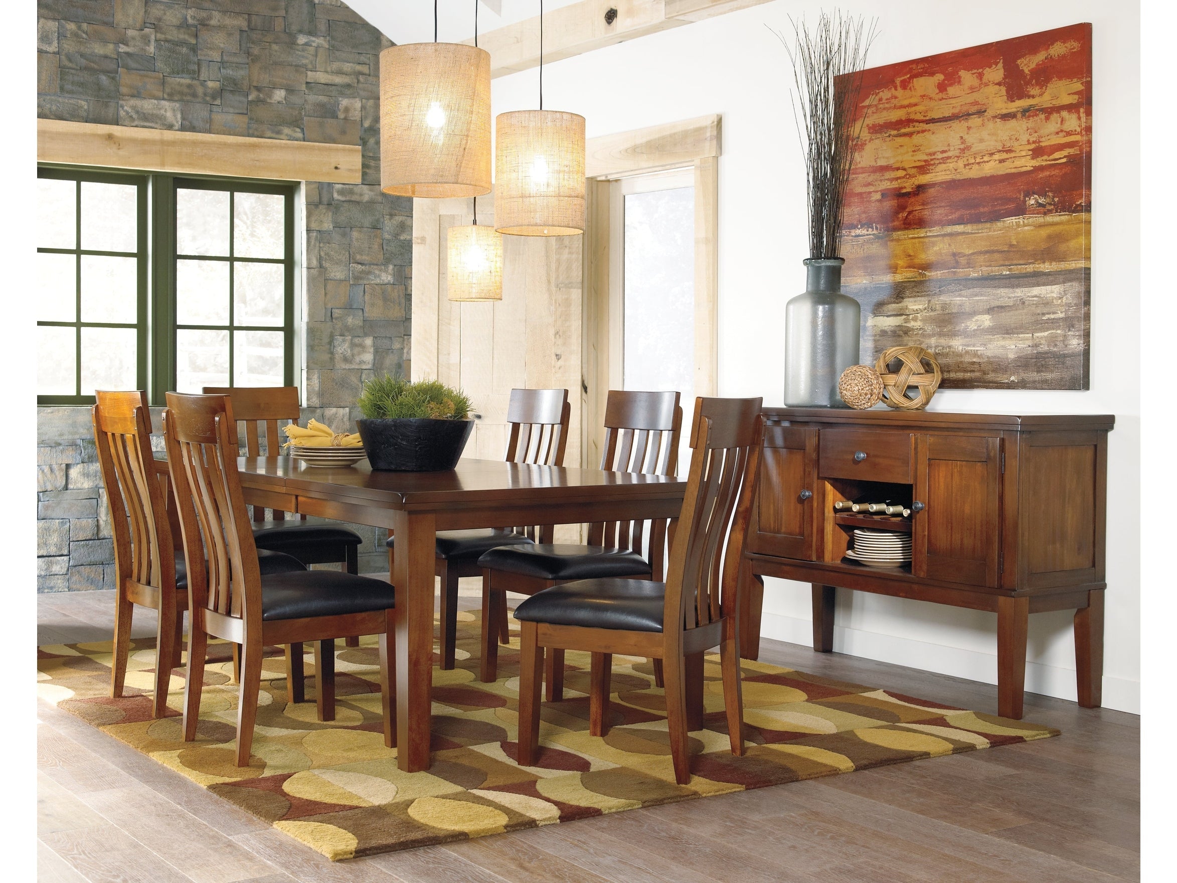 Ralene Medium Brown Dining Table w/ Butterfly Extension