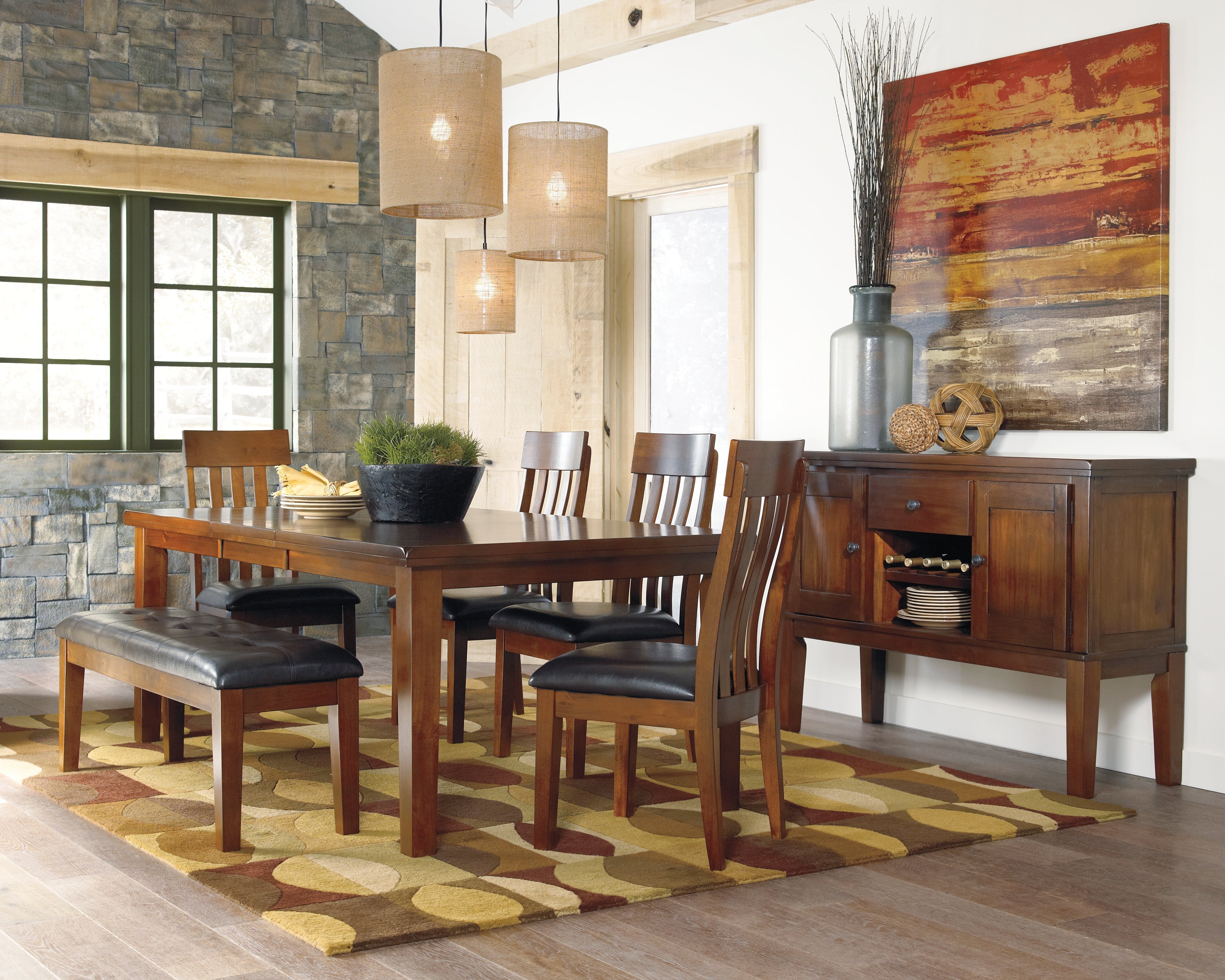 Ralene Medium Brown Dining Table w/ Butterfly Extension