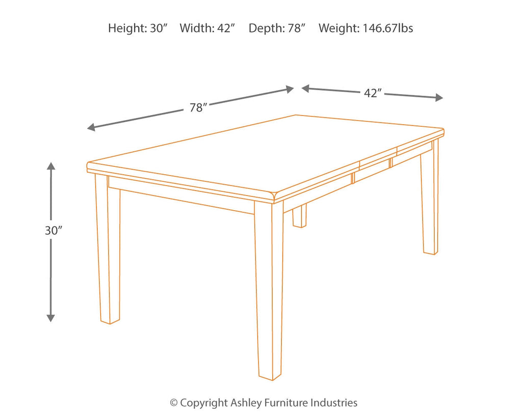 Ralene Medium Brown Dining Table w/ Butterfly Extension