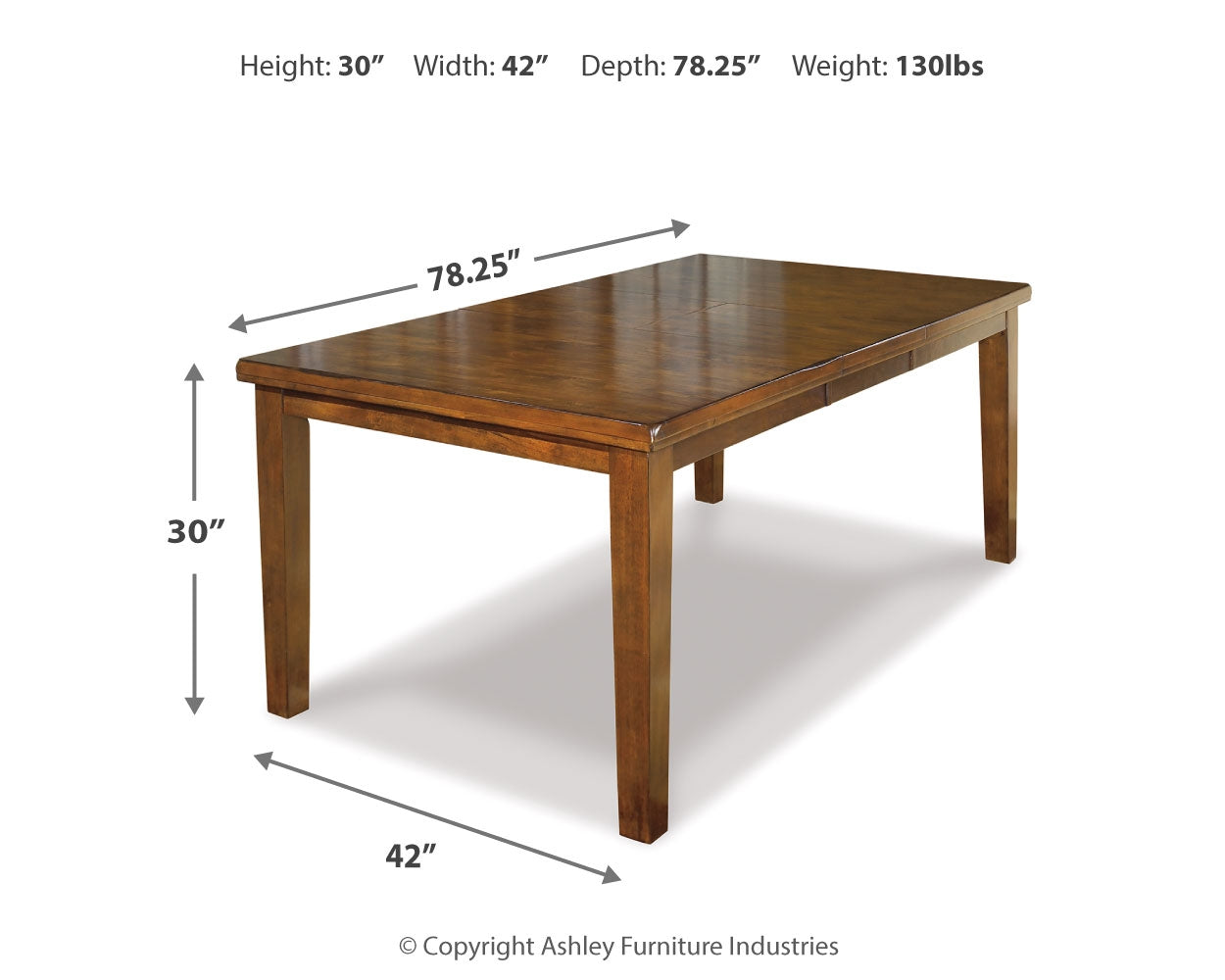 Ralene Medium Brown Dining Table with 4 Chairs