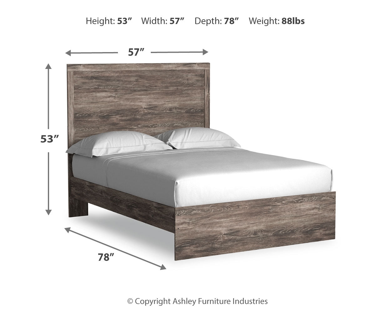 Ralinksi Gray Full Panel Bed