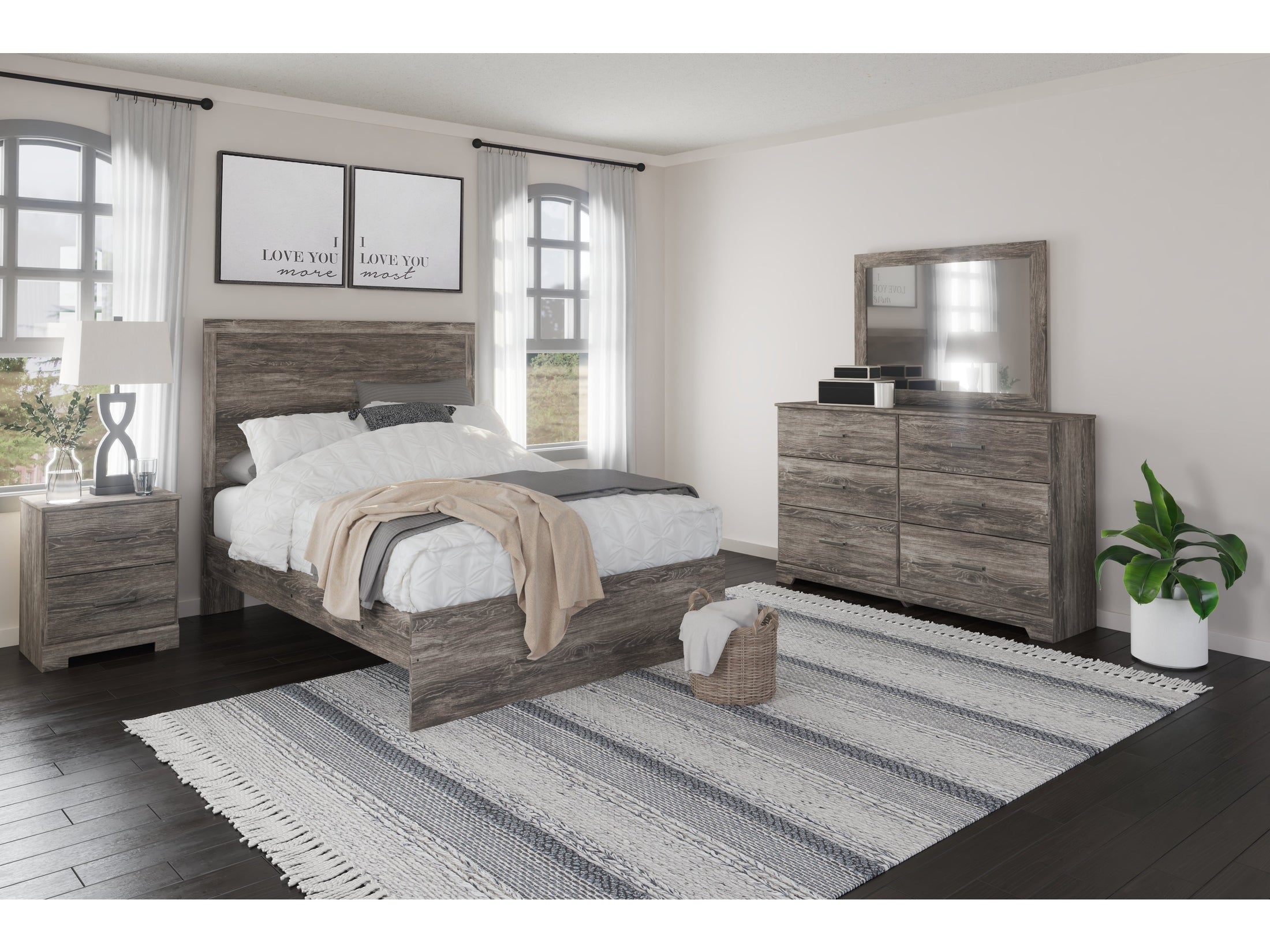 Ralinksi Full Panel Bedroom Set, Gray