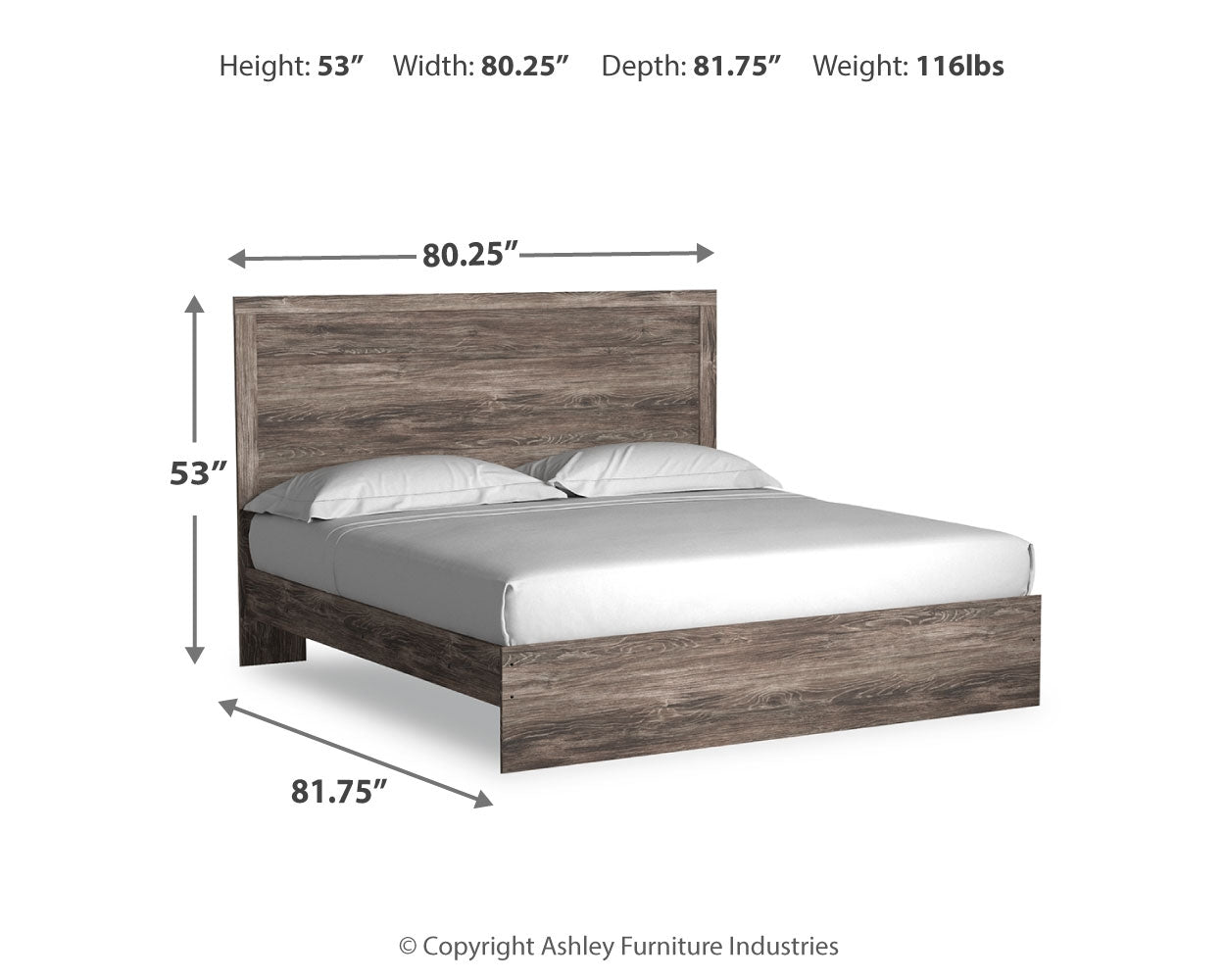 Ralinksi Gray King Panel Bed