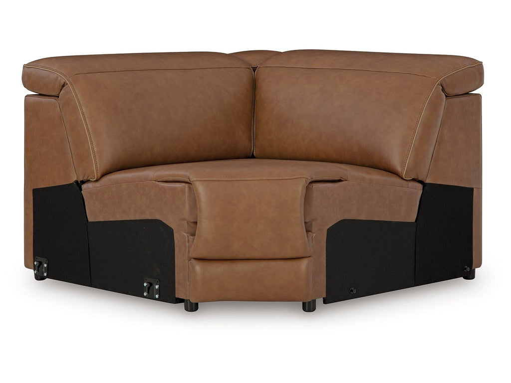 Magic Man Caramel 6-Piece Power Reclining Sectional w/Console