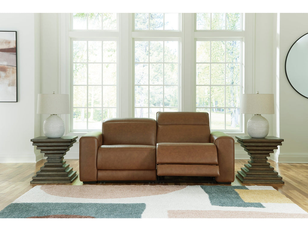 Rally-up Caramel 2-Piece Power Reclining Sectional Loveseat