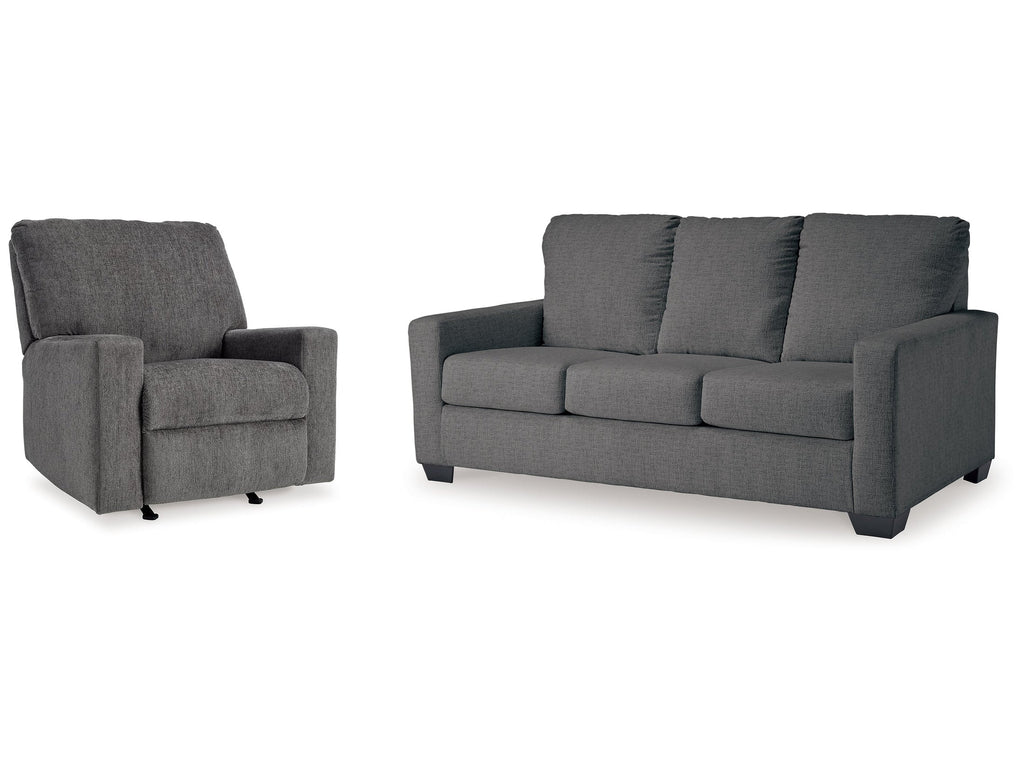 Rannis Pewter Full Sofa Sleeper and Recliner