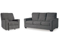 Rannis Pewter Full Sofa Sleeper and Recliner