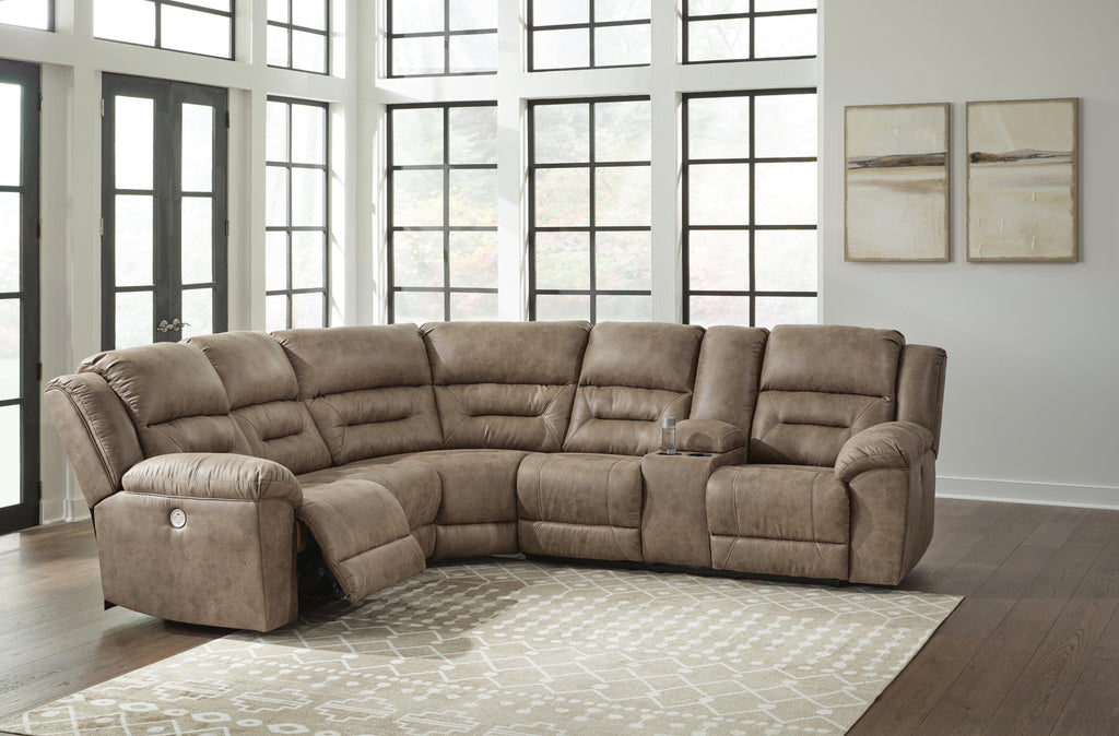 Ravenel Fossil 3-Piece Power Reclining Sectional - LAF Console