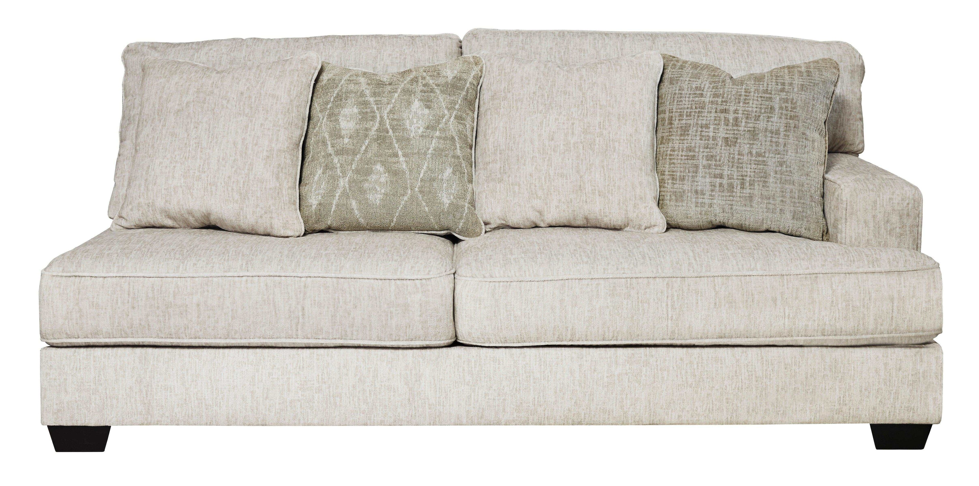 Rawcliffe Parchment 3pc Symmetrical Sectional Sofa w/ Ottoman