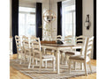 Realyn Chipped White Dining Room Set / 9pc (Ladderback styling)