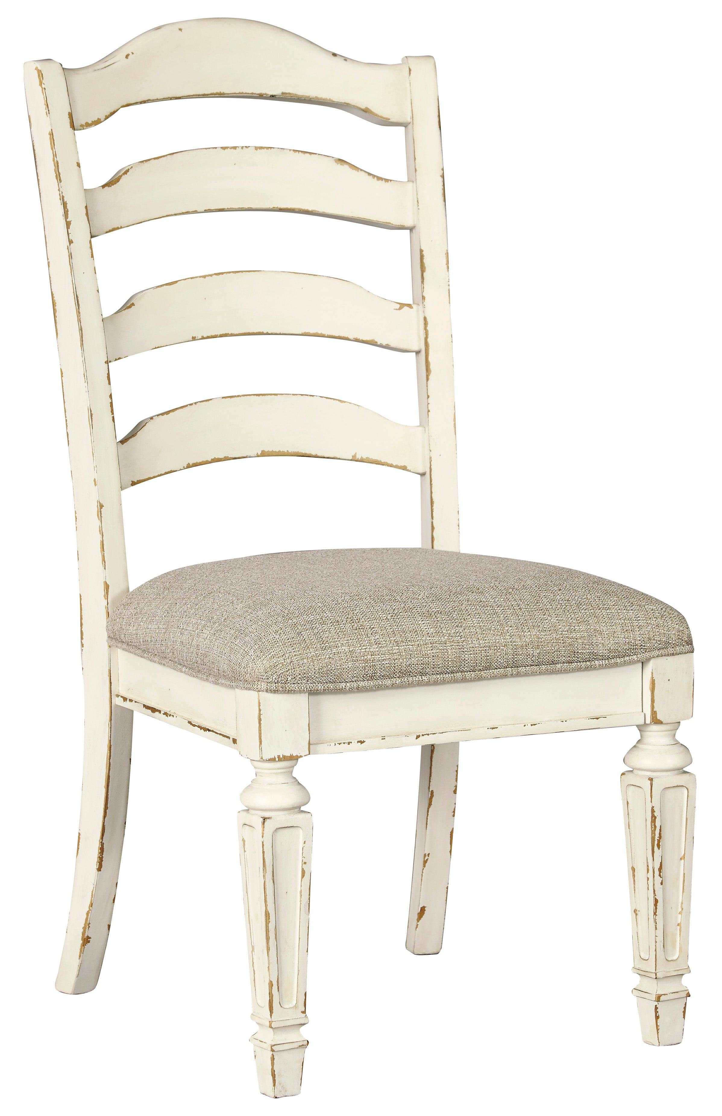 Realyn Chipped White Dining Room Set / 9pc (Ladderback styling)