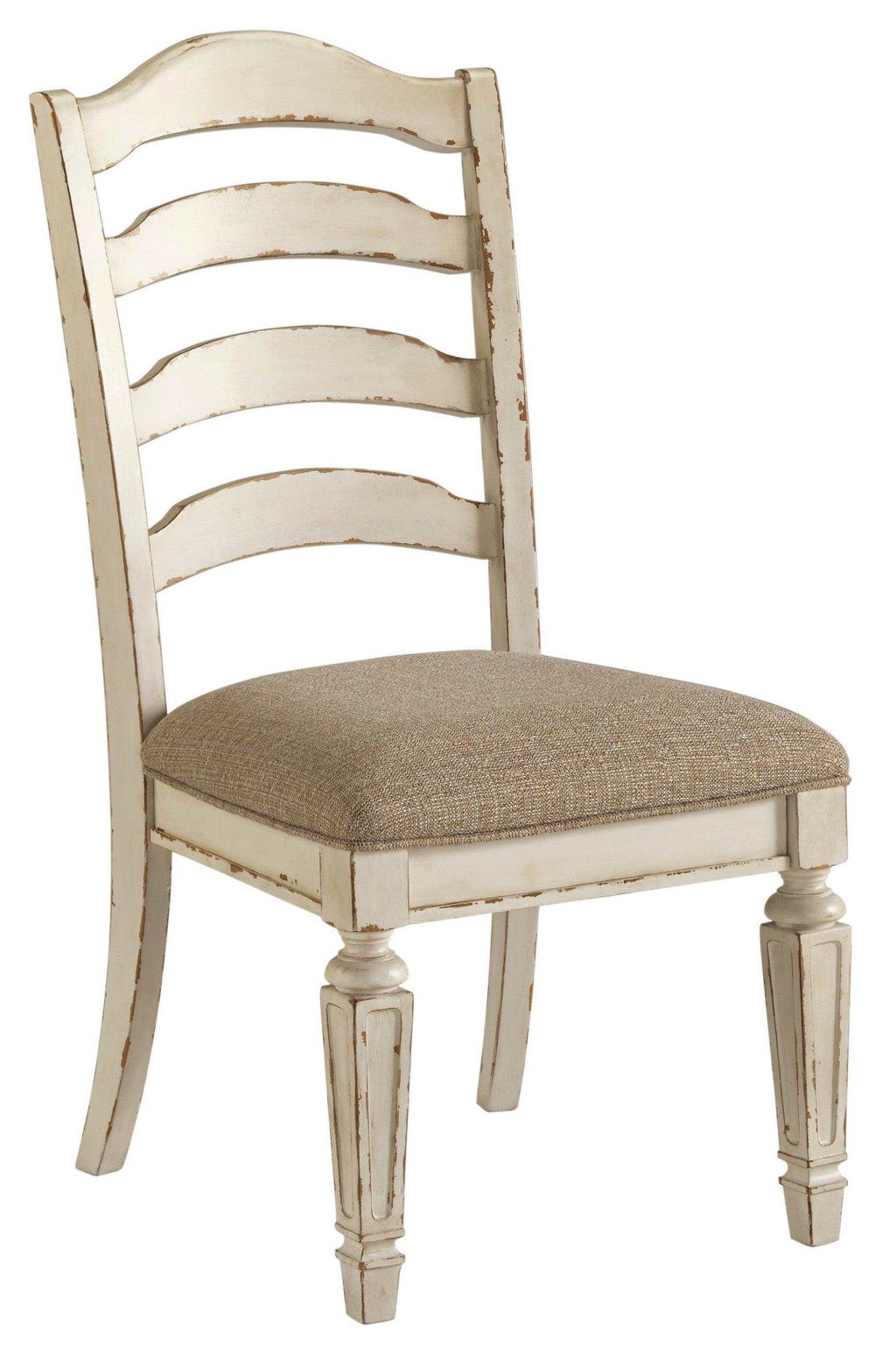 Realyn Chipped White Dining Room Set / 9pc (Ladderback styling)