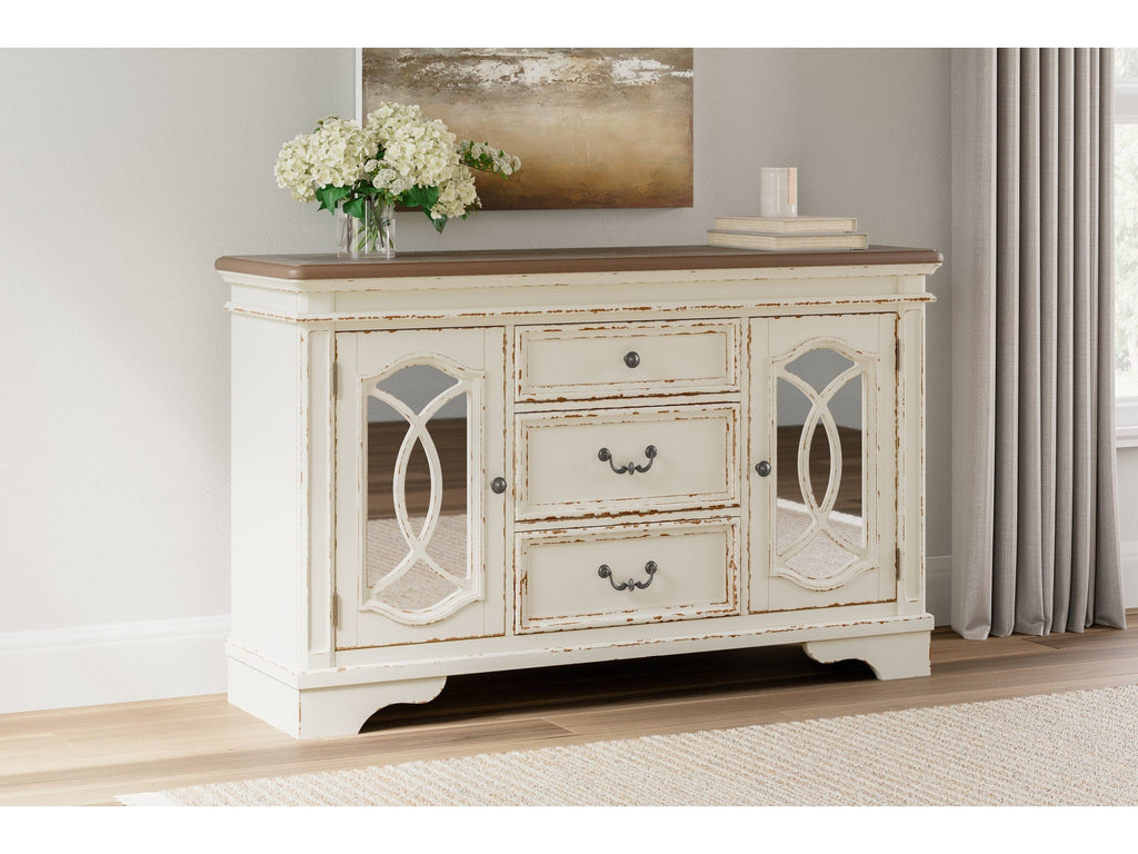 Realyn Chipped White Dining Server