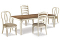 Realyn Chipped White Dining Table and 4 Chairs