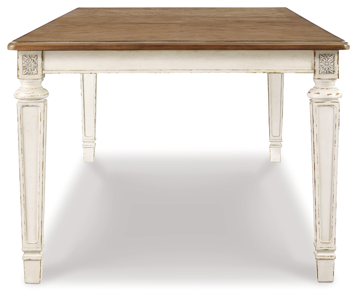 Realyn Chipped White Dining Table and 4 Chairs
