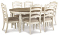 Realyn Chipped White Dining Table and 6 Chairs