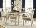 Realyn Chipped White Dining Table with 6 Chairs