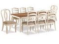 Realyn Chipped White Dining Table with 8 Chairs