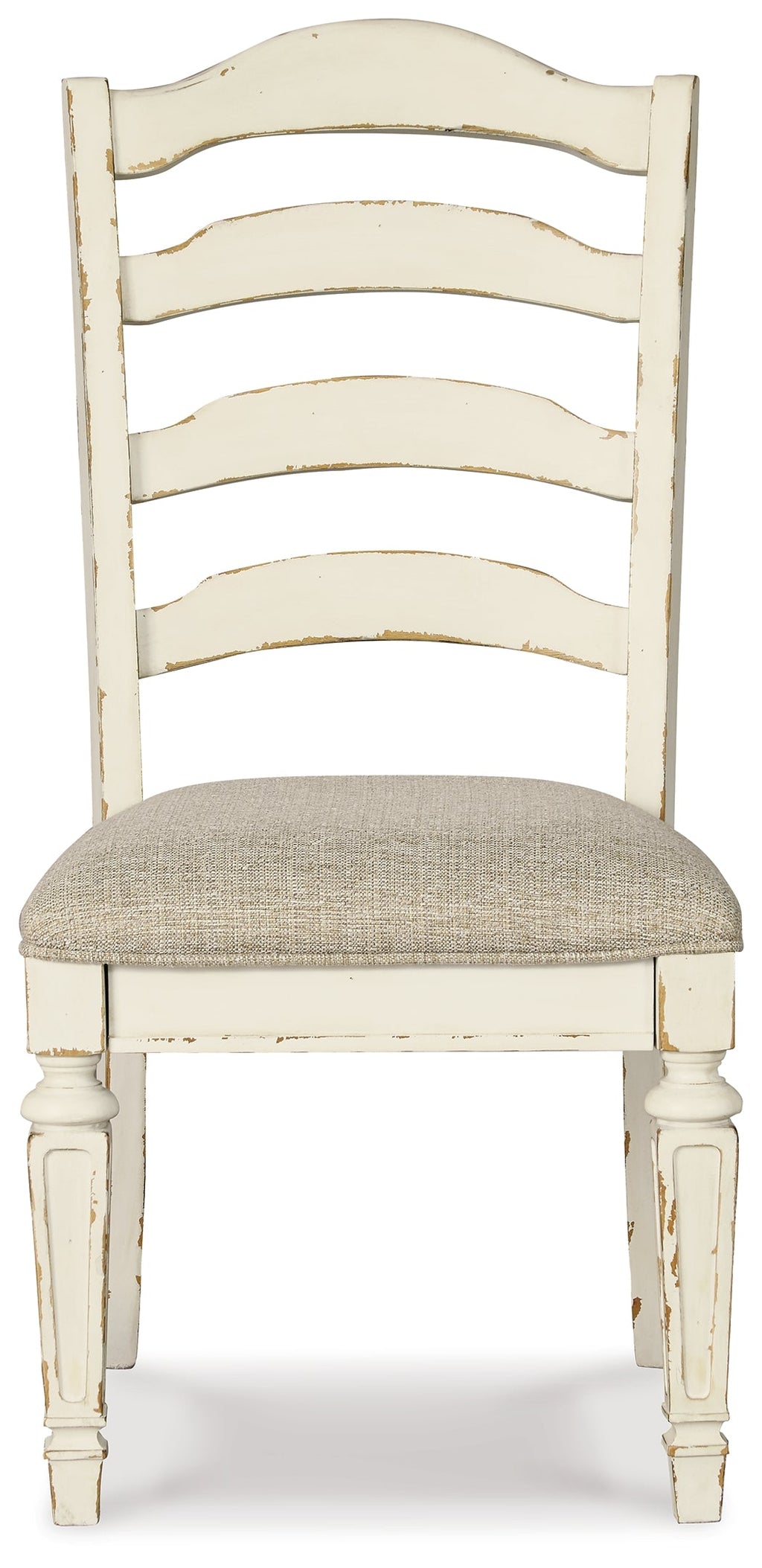 Realyn Chipped White Extension Dining Table and 4 Chairs