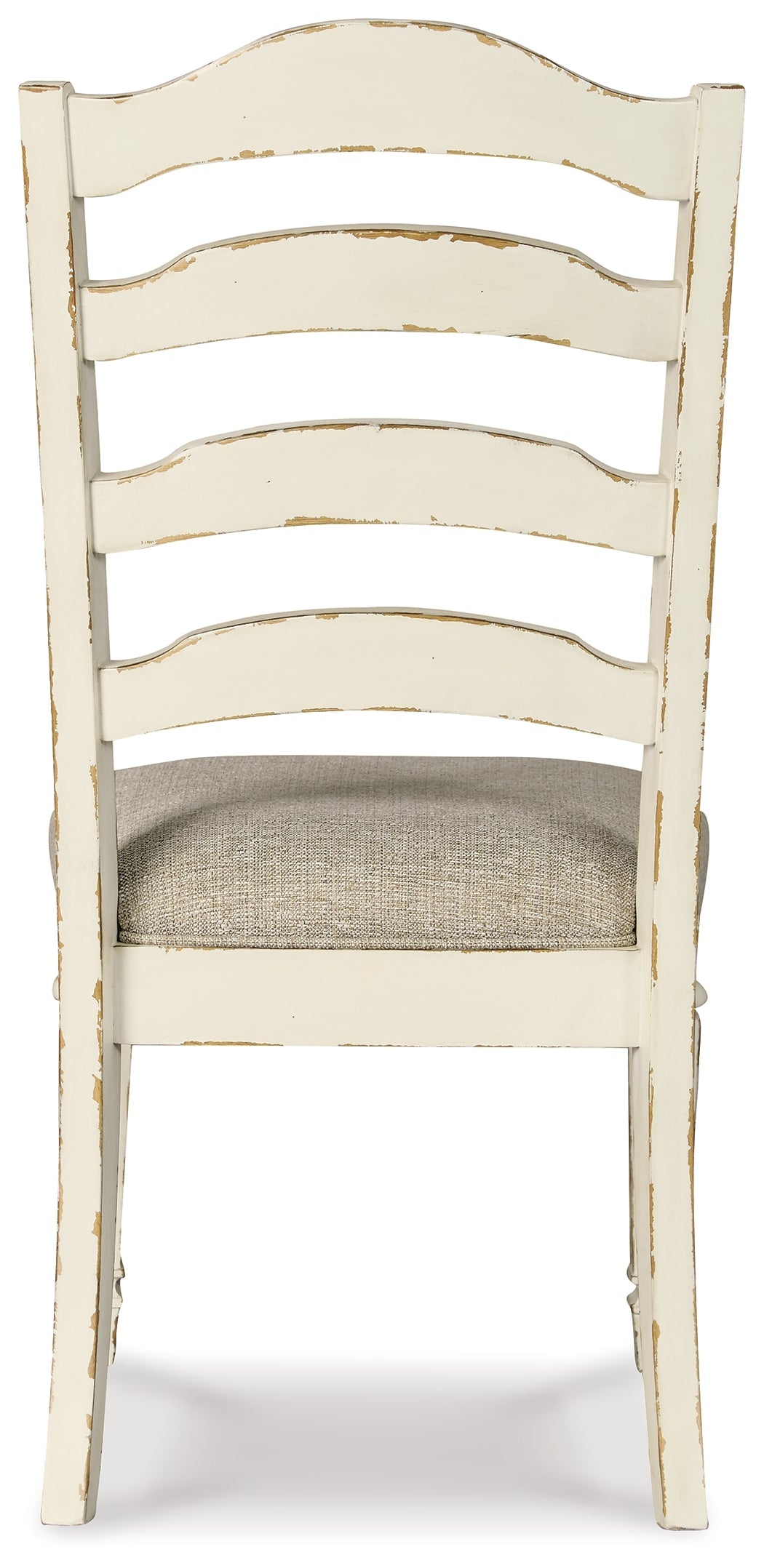 Realyn Chipped White Extension Dining Table and 4 Chairs