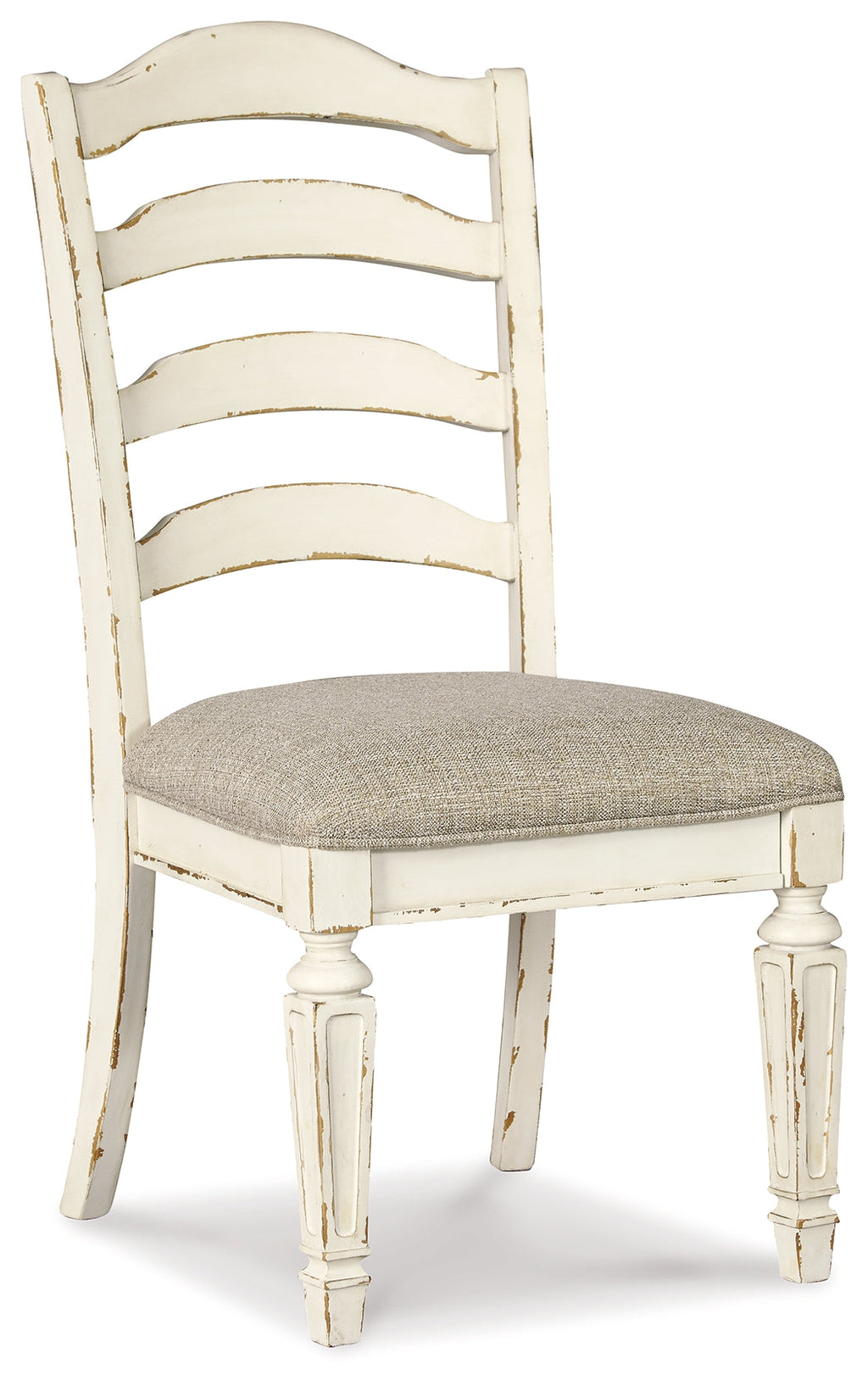 Realyn Chipped White Extension Dining Table and 6 Chairs