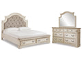 Realyn Chipped King Upholstered Bedroom Set, White