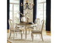 Realyn Chipped White Oval Dining Room Set / 5pc (Oval back)