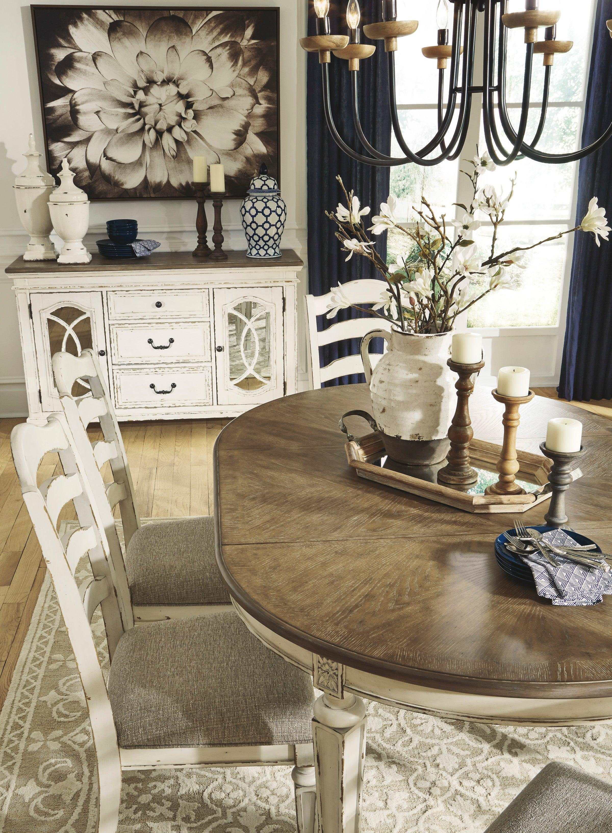 Realyn Chipped Oval Dining Room Set / 7 Pc, White