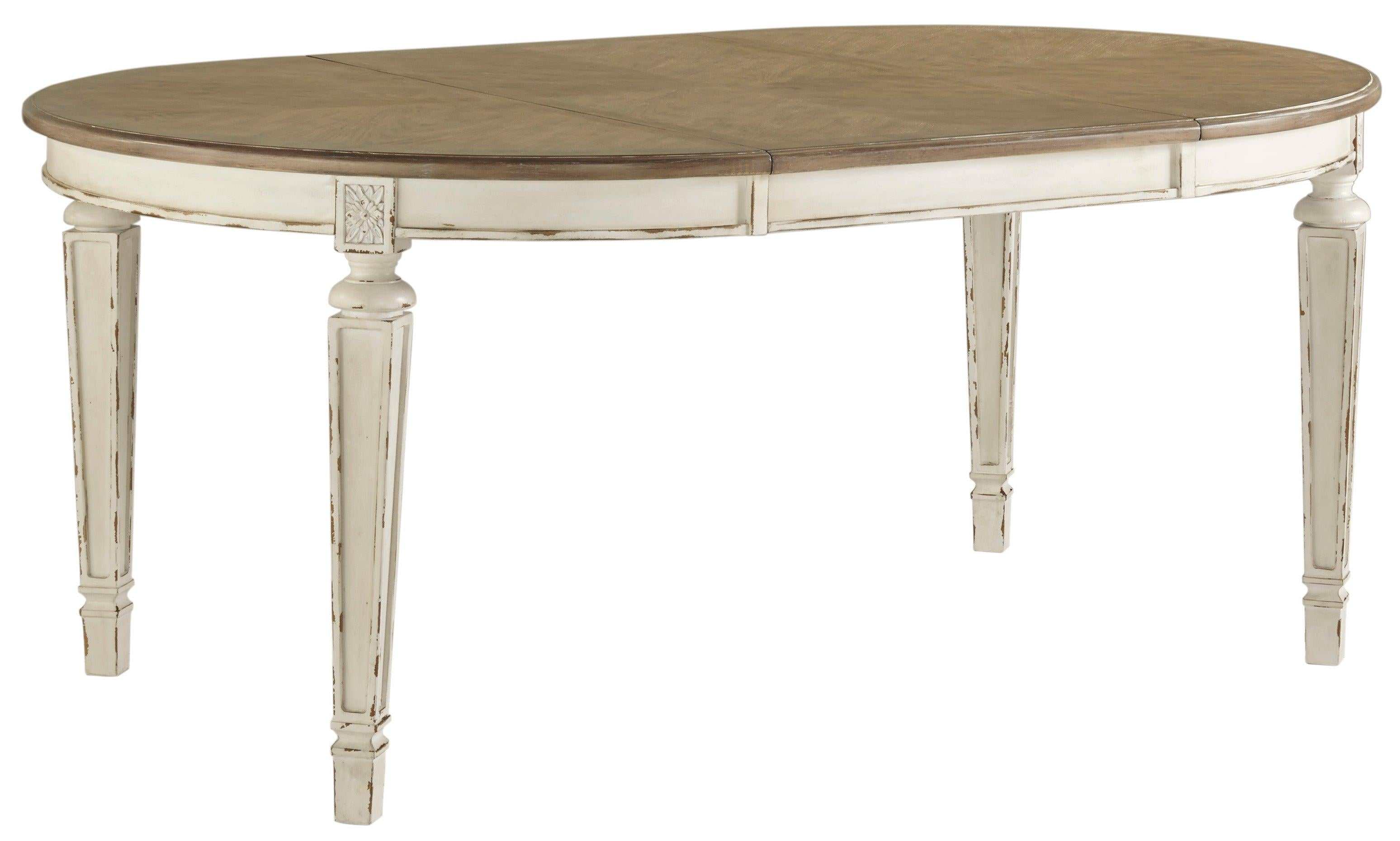 Realyn Chipped Oval Dining Room Set / 7 Pc, White