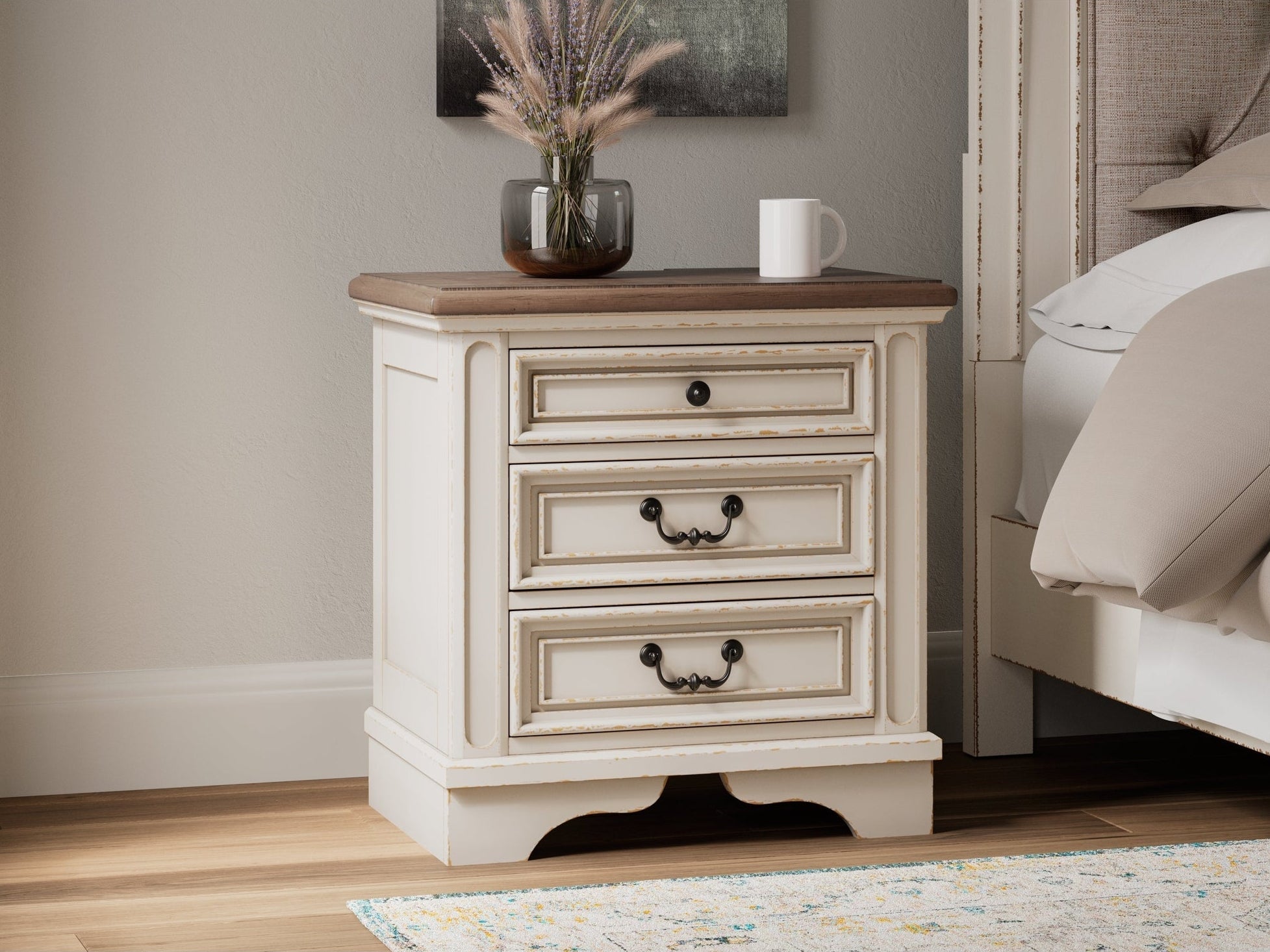Realyn Nightstand w/ Three Drawer