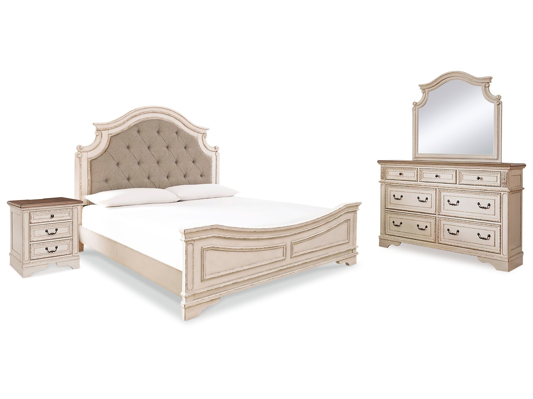 Realyn California King Panel Bedroom Set, Two-Tone