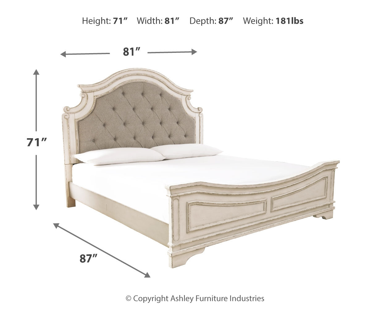 Realyn California King Panel Bedroom Set, Two-Tone
