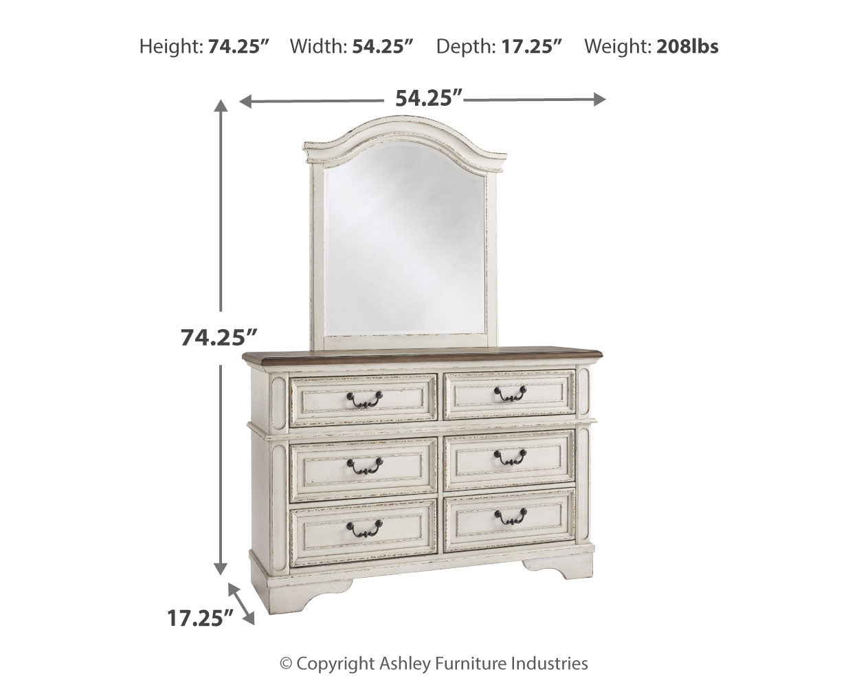 Realyn Full Panel Bedroom Set, Two-Tone