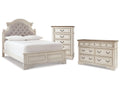 Realyn Two-tone Full Panel Bedroom Set with Dresser and Chest