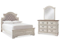 Realyn Two-tone Full Panel Bedroom Set with Dresser and Mirror