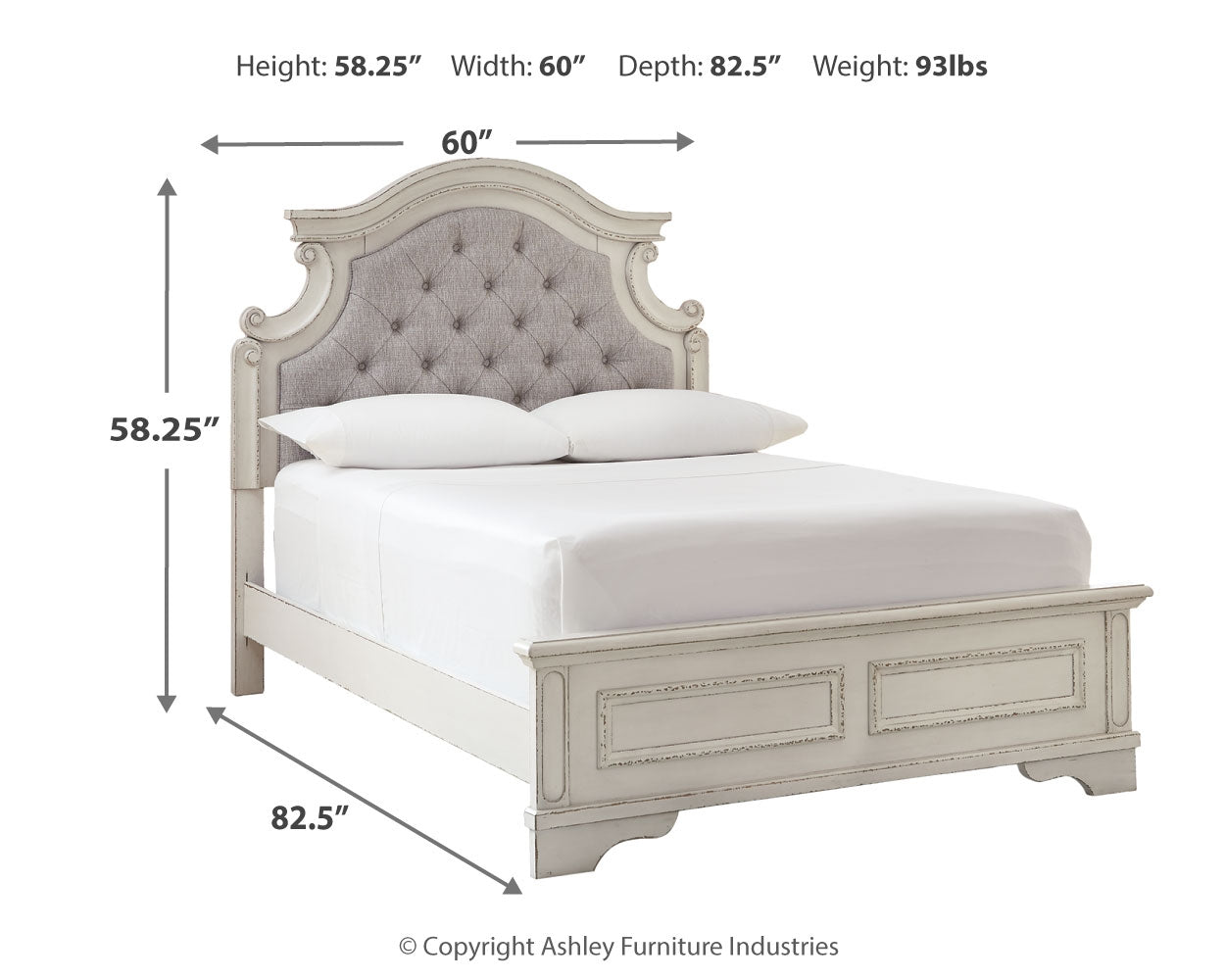 Realyn Two-tone Full Panel Bedroom Set with Dresser and Mirror