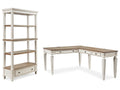 Realyn Two-tone Home Office Desk & Bookcase
