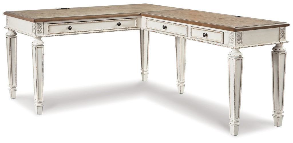 Realyn Two-tone Home Office Desk & Bookcase