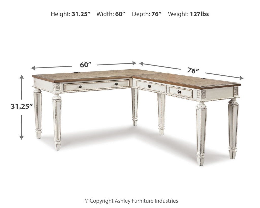 Realyn Two-tone Home Office Desk & Bookcase