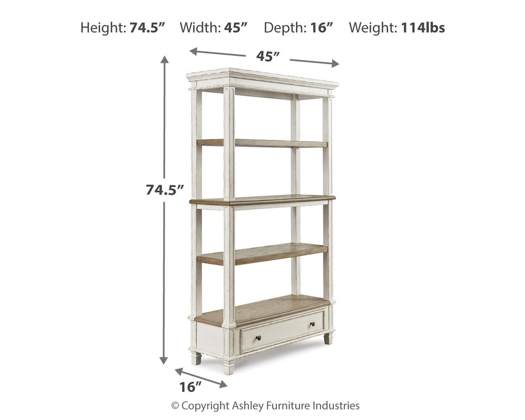 Realyn Two-tone Home Office Desk & Bookcase