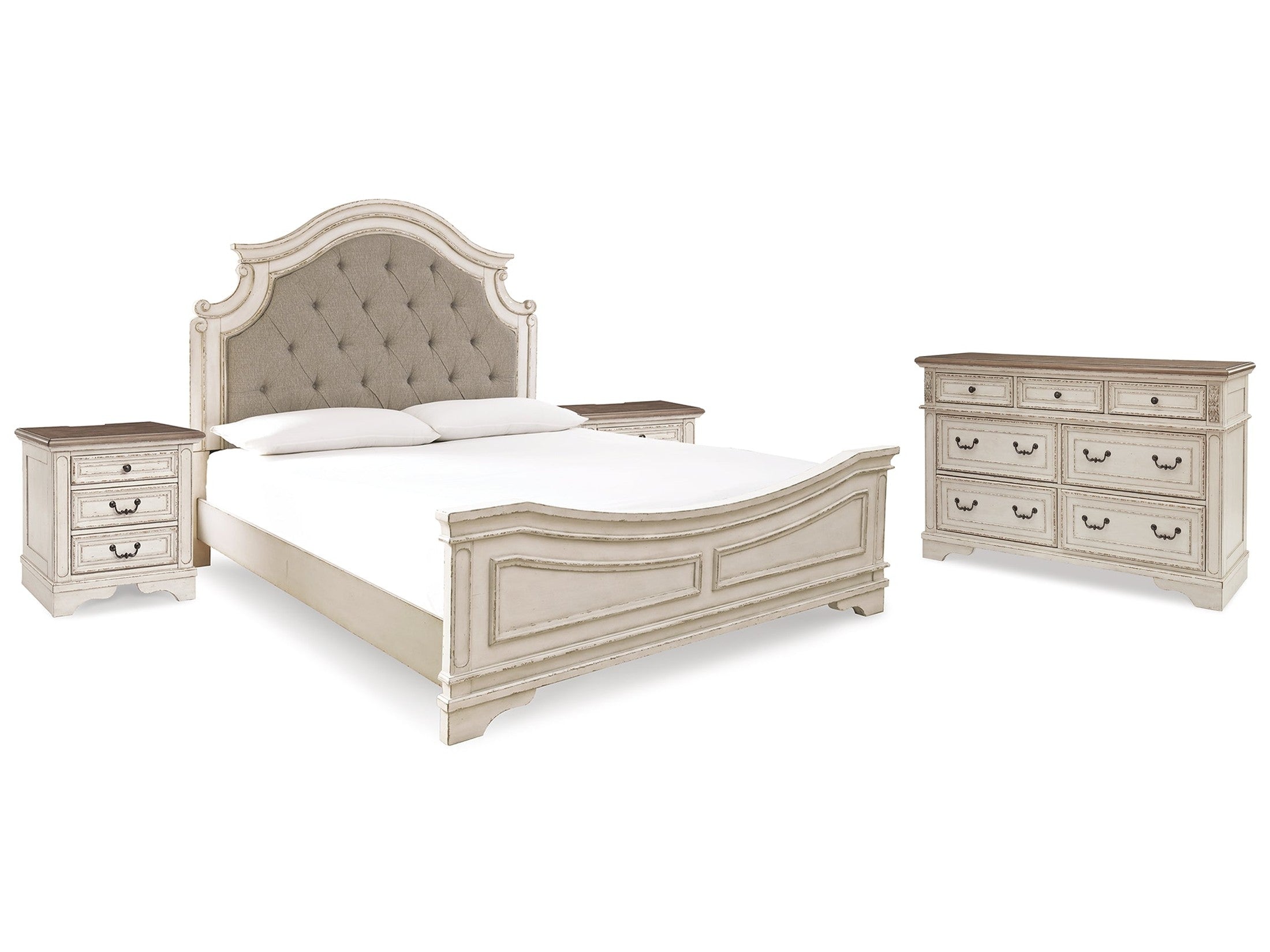 Realyn Two-tone King Bedroom Set with Dresser and 2 Nightstands