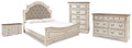 Realyn King Panel Bed, Dresser, Chest and 2 Nightstands, Two-Tone