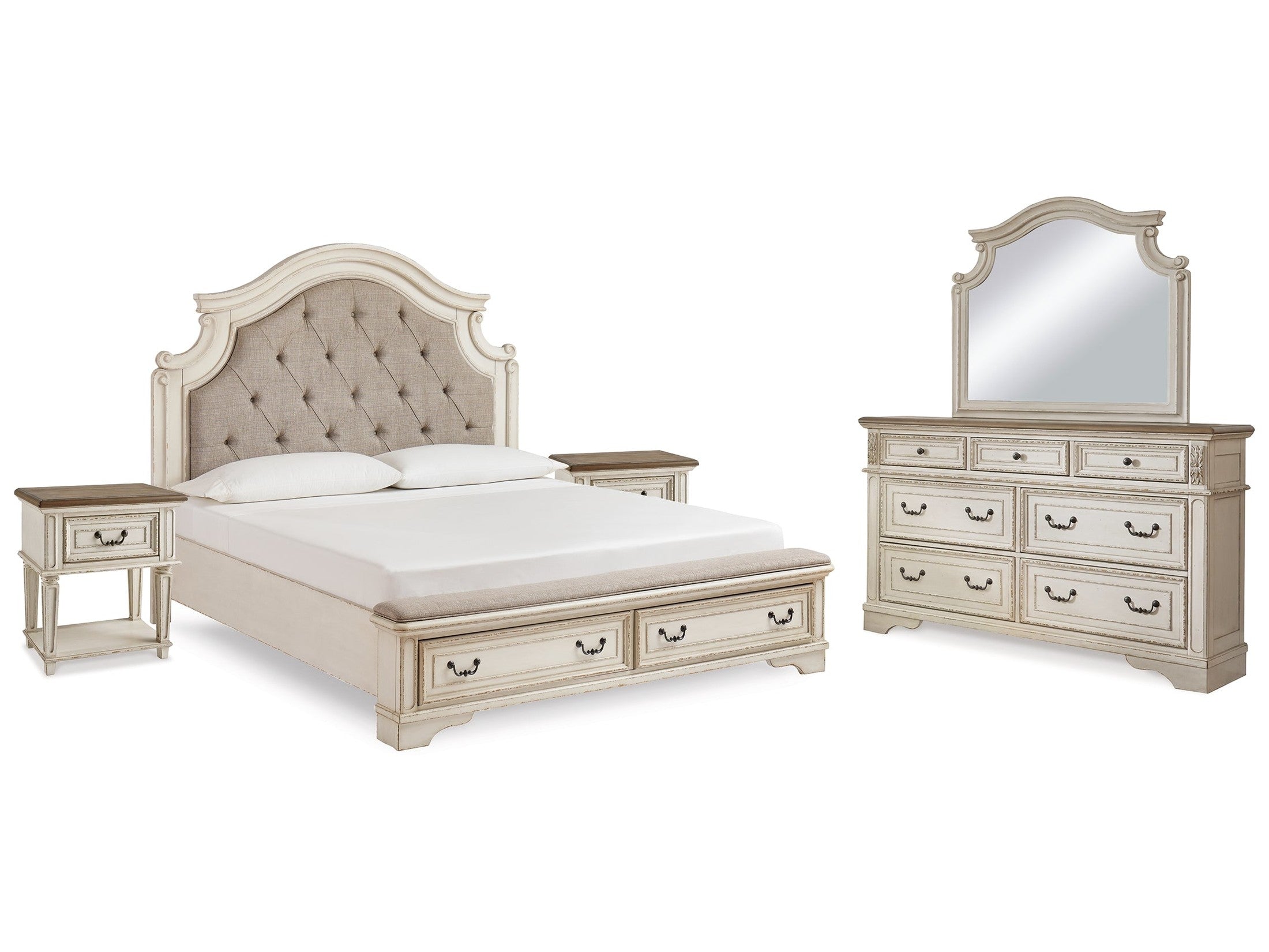 Realyn King Panel Bedroom Set, Two-Tone