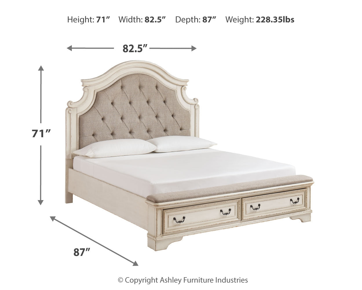 Realyn King Panel Bedroom Set, Two-Tone