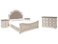 Realyn Two-tone King Panel Bedroom Set with Dresser and 2 Nightstands
